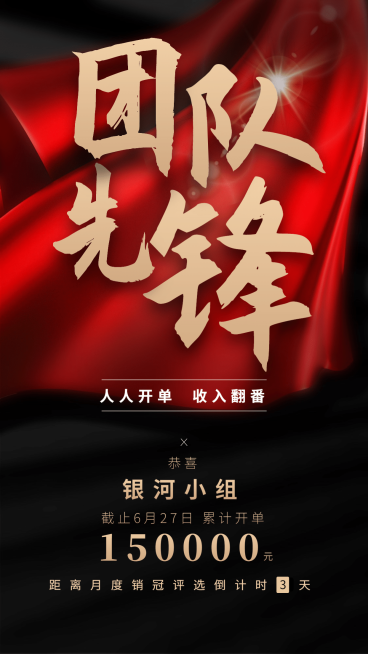 金融保险月底冲刺团队先锋竖版海报预览效果