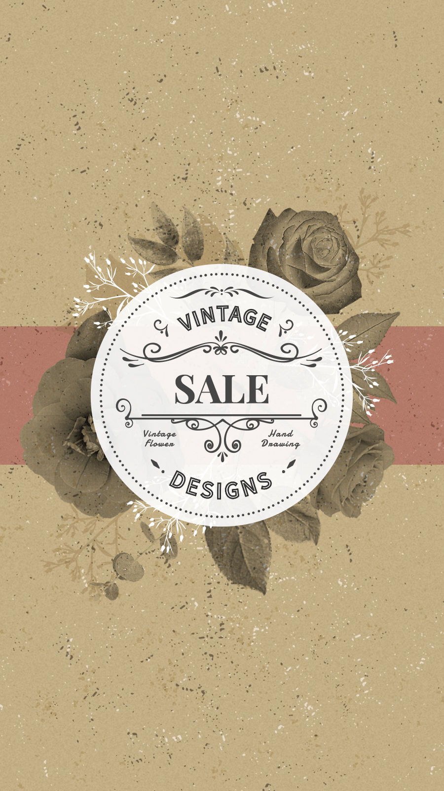Flower Element Retro Brown Background Simple Sale Text Instagram Highlight