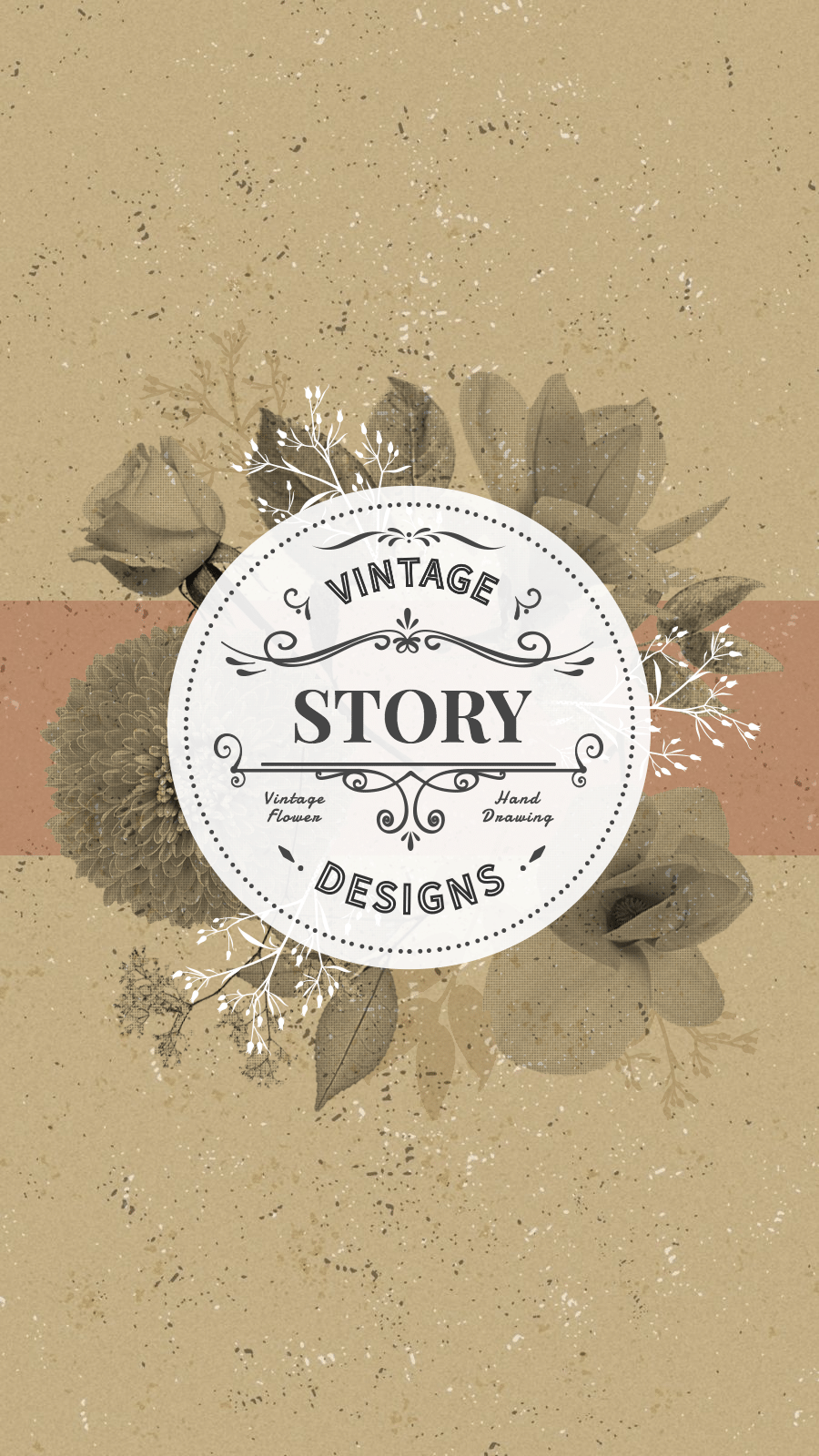 Flower Element Retro Brown Background Simple Text Instagram Highlight