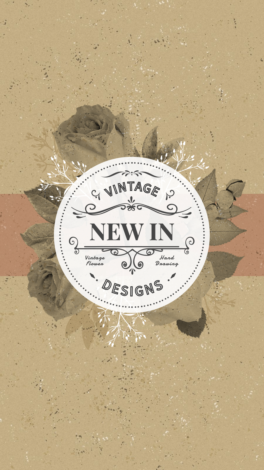 Retro Brown Background Flower Element Simple Text New In Instagram Highlight