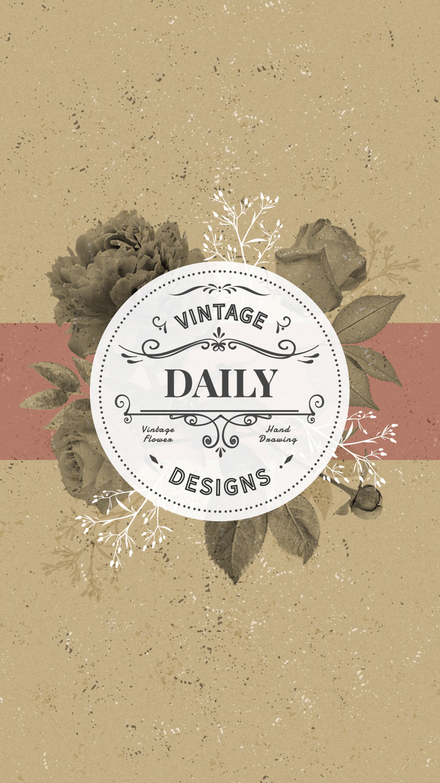 Retro Style Brown Background Flower Element Simple Text Daily Instagram Highlight