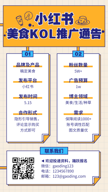 美食主播招募演艺通告预览效果