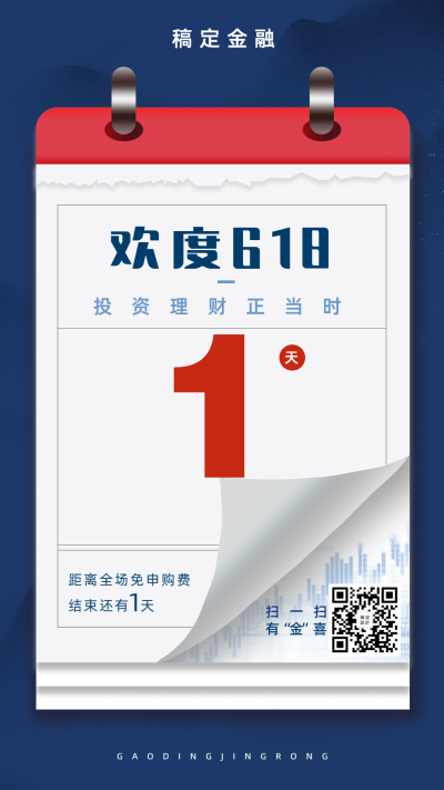 金融保险618理财节日历倒计时创意海报