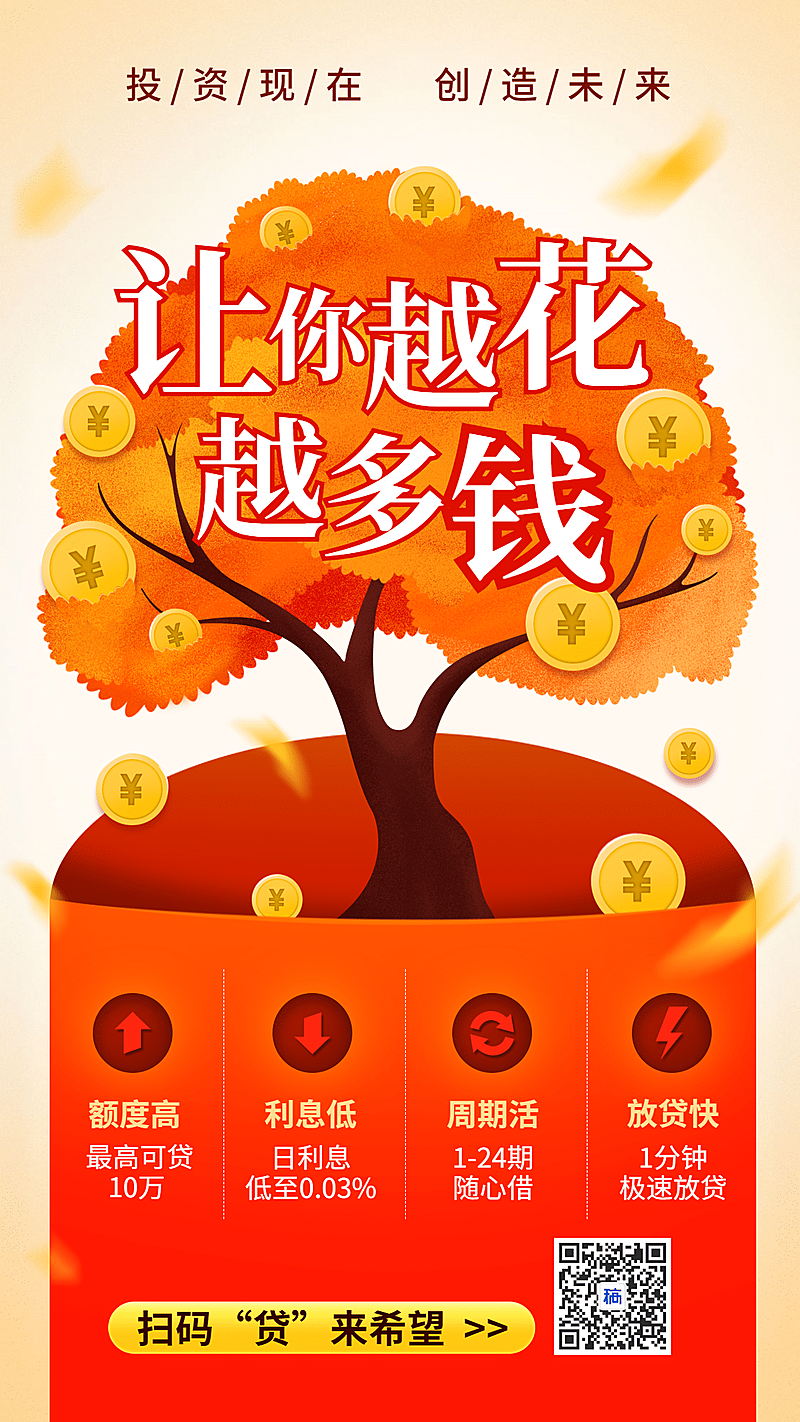 金融保险产品营销贷款营销竖版海报