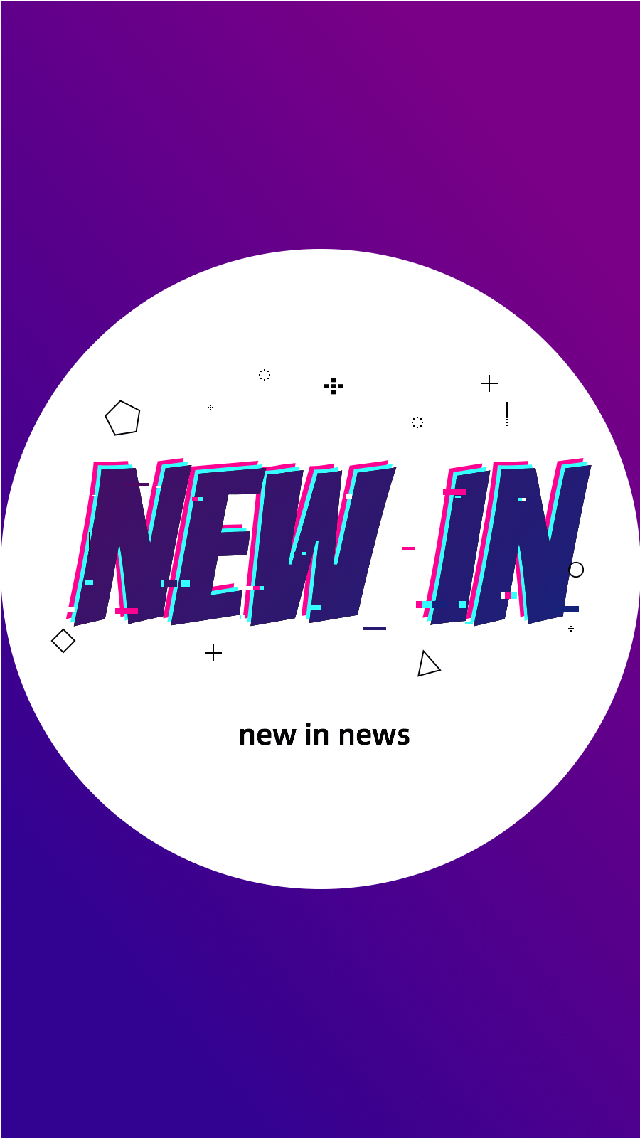 Blue Purple Background White Circle NEW IN Text Fashion Simple Style Instagram Highlight