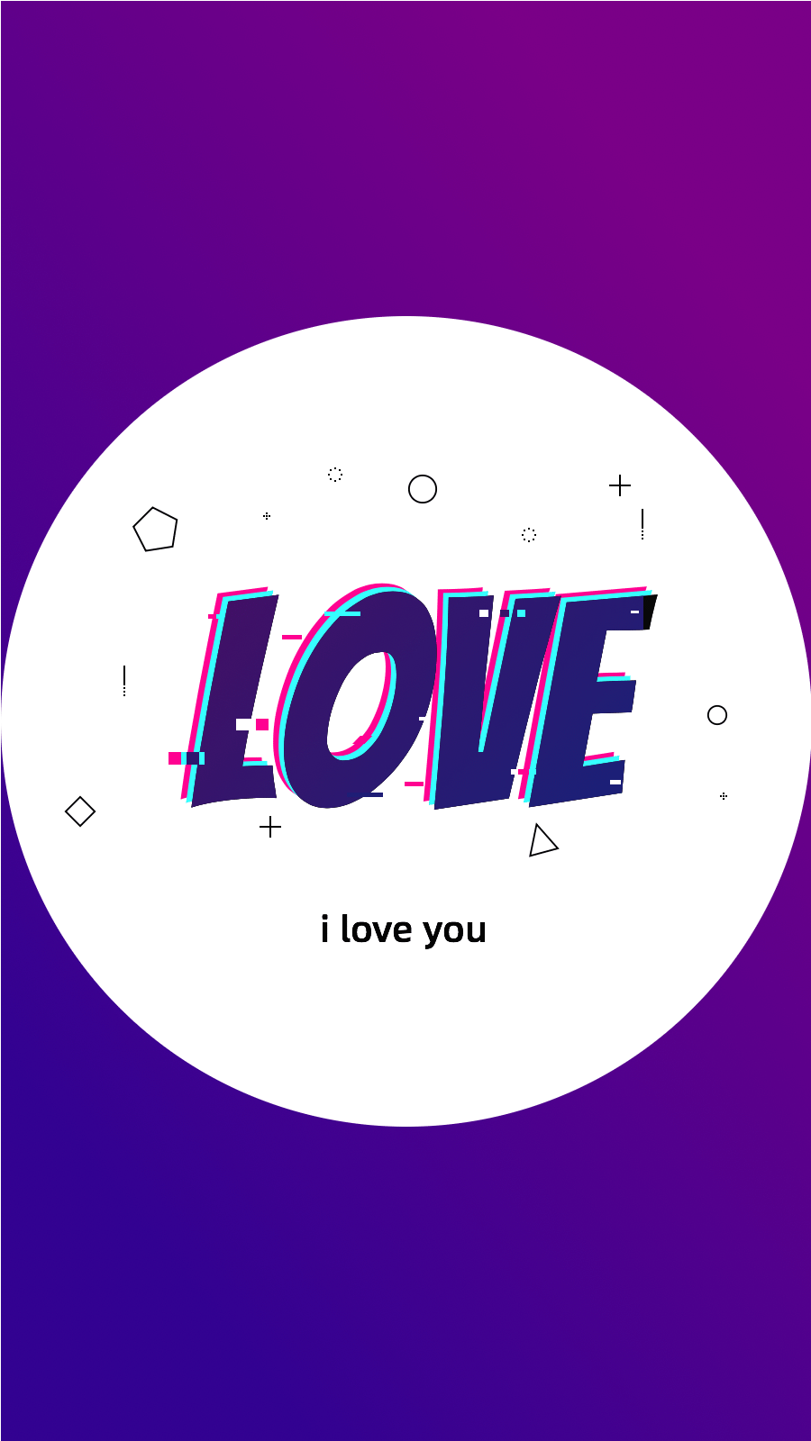 Simple Fashion Purple Background White Circle Love Text Instagram Highlight