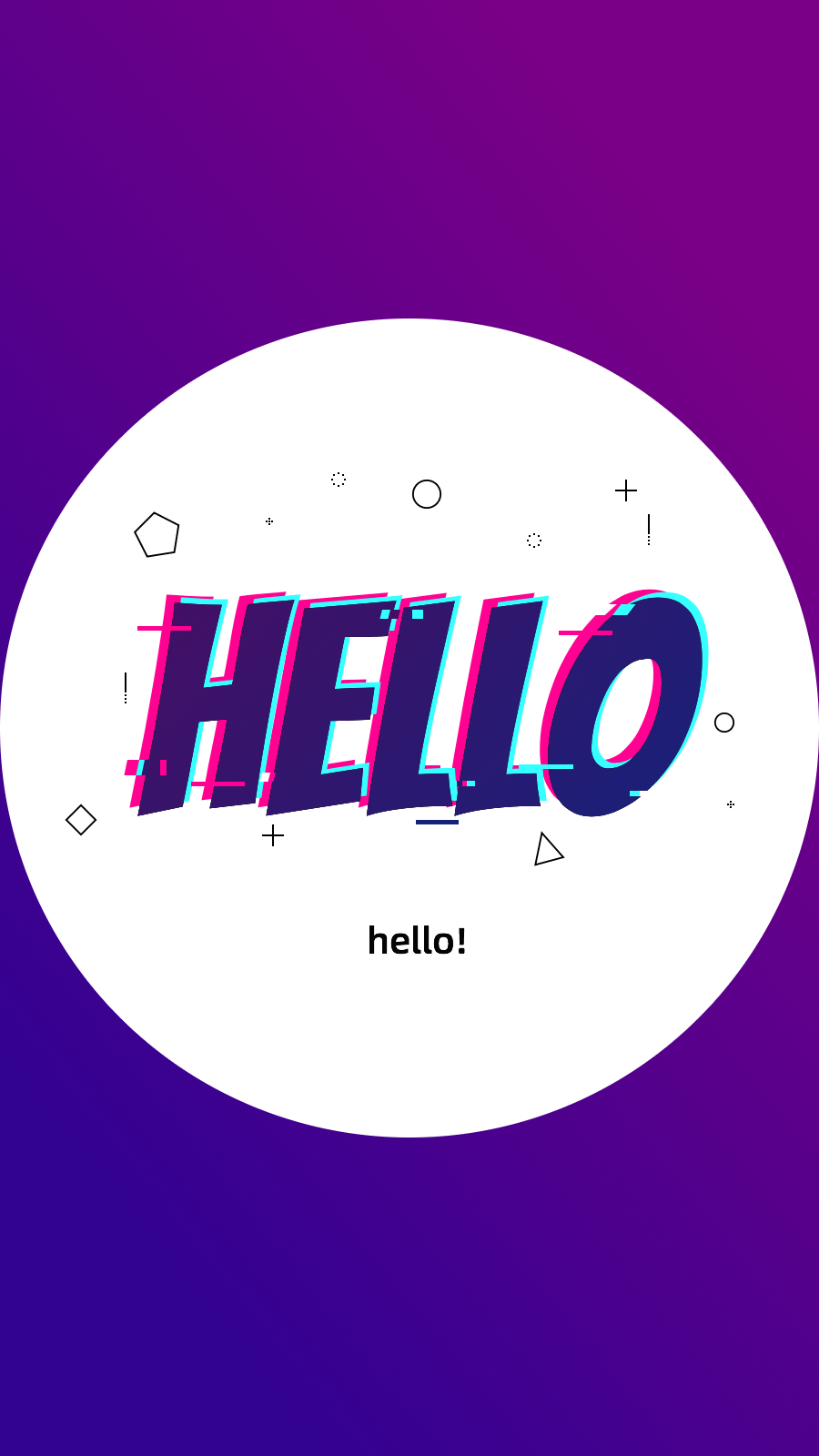 Blue Purple Background White Circle HELLO Text Fashion Simple Style Instagram Highlight