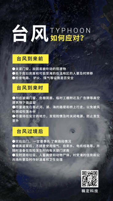 台风降雨暴雨应对措施科普手机海报预览效果