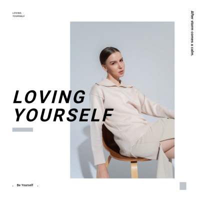 White Background Woman Personal Photo Incentive Text Fashion Aestheticism Style Instagram Post