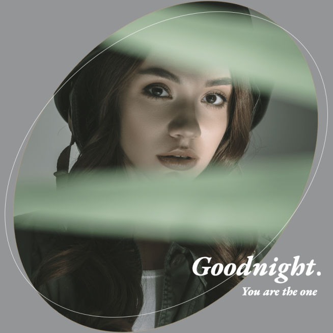 Woman Personal Photo Good Night Text Fashion Simple Style Poster Instagram Post预览效果