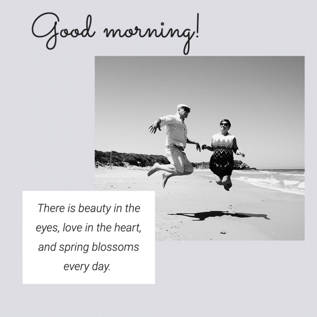 Couple Photo Good Morning Text Fresh Fashion Simple Style Poster Instagram Post预览效果