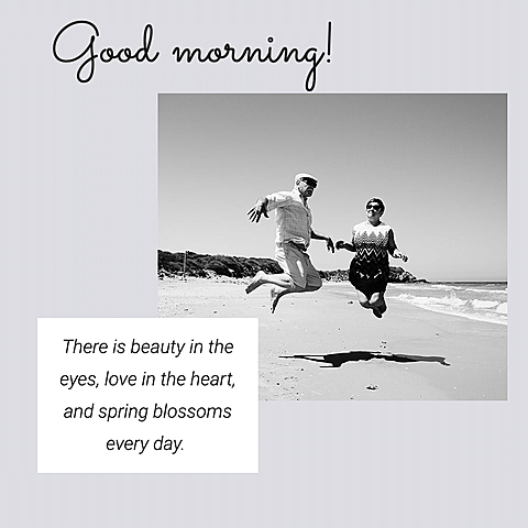 Couple Photo Good Morning Text Fresh Fashion Simple Style Poster Instagram Post