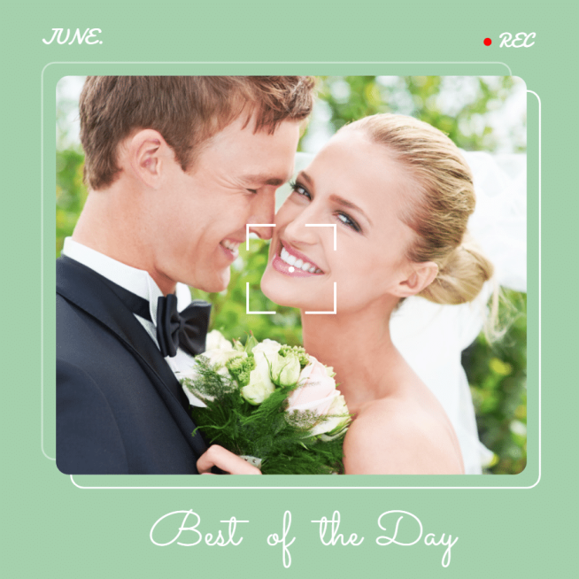Simple Fresh Couple Wedding Record Instagram Post预览效果