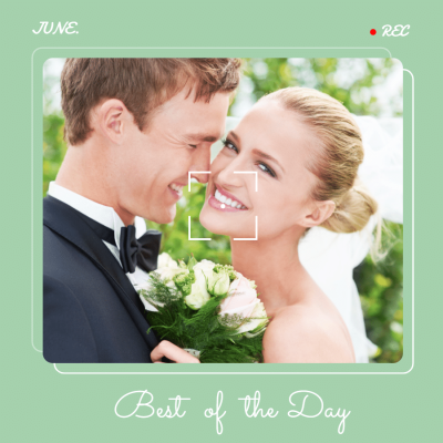 Simple Fresh Couple Wedding Record Instagram Post