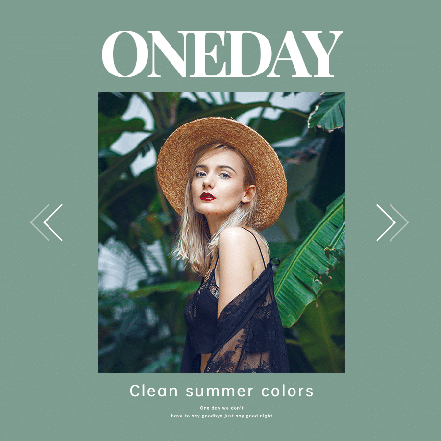 Female Personal Photo Summer Color Simple Fashion Aestheticism Style Poster Instagram Post预览效果