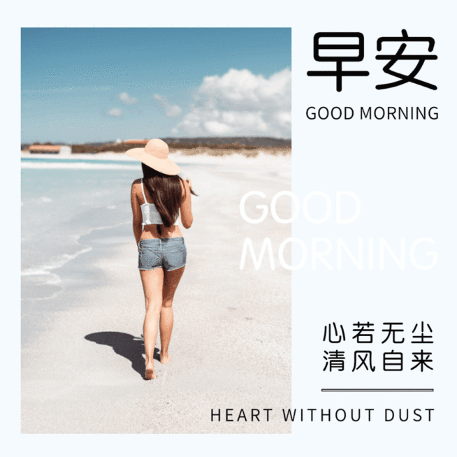 早安日签清新动态文章配图预览效果