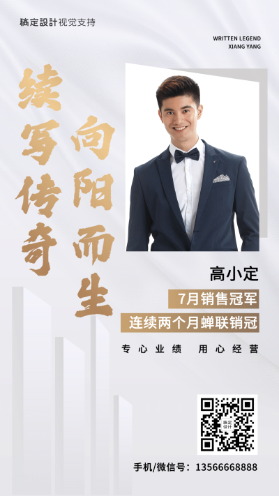 喜报蝉联销冠地产销售营销海报