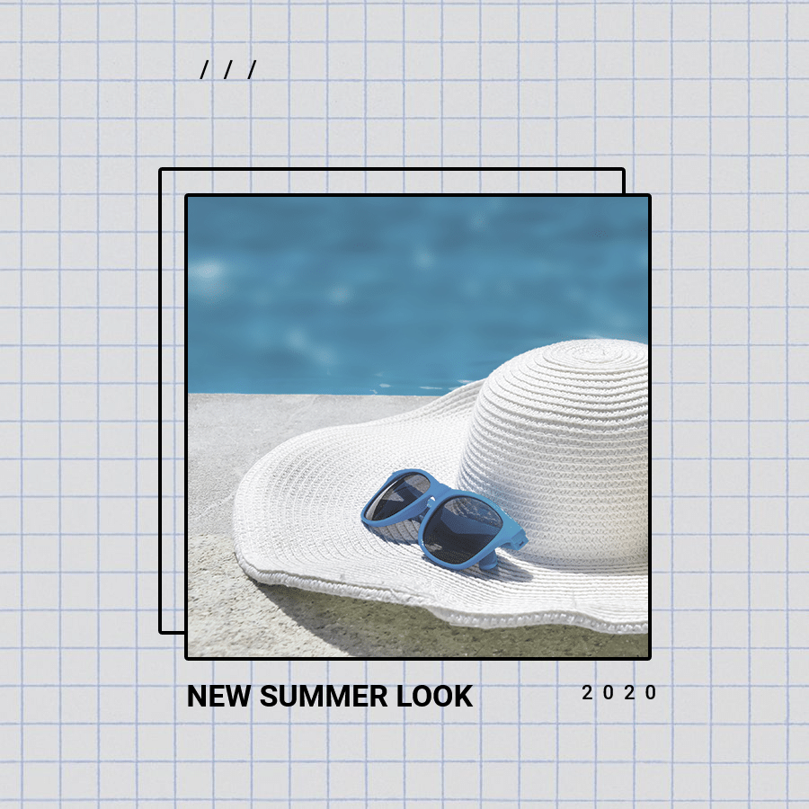Simple Fresh Summer Hat New Arrival Instagram Post预览效果