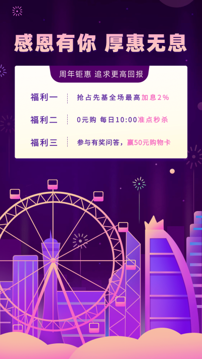 金融保险营销周年钜惠竖版海报