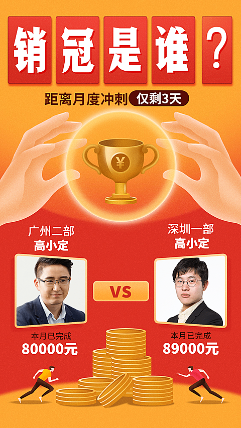 金融保险销售表彰业绩创意竖版海报