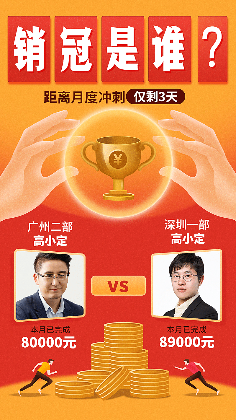 金融保险销售表彰业绩创意竖版海报