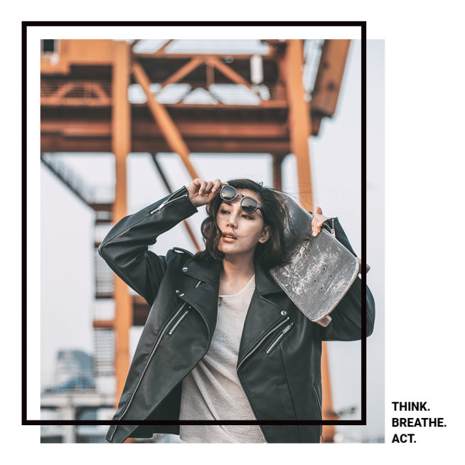 Fashion Black Rectangle Frame Skate Woman Quotes Instagram Post预览效果