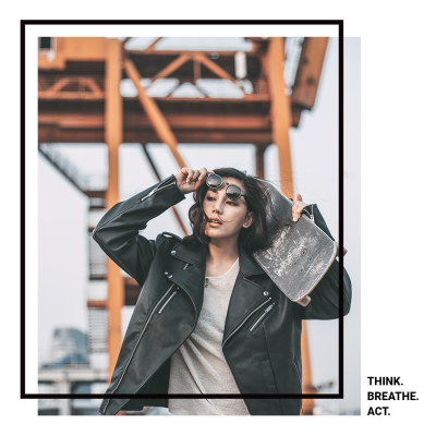 Fashion Black Rectangle Frame Skate Woman Quotes Instagram Post