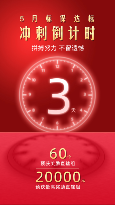 金融保险喜报冲刺倒计时创意海报预览效果