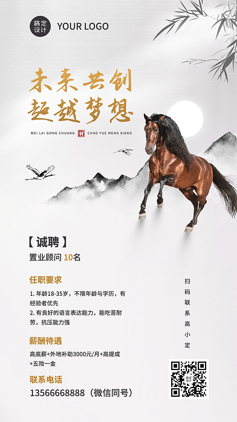 地产行业销售招聘海报