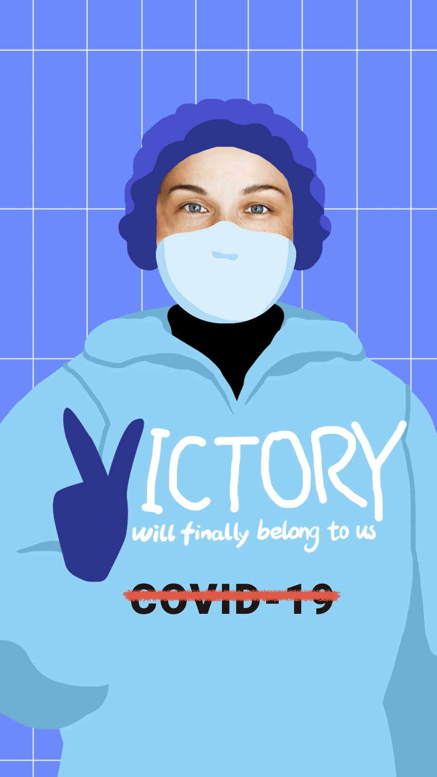 Creative COVID-19 Fight Victory Wishes Instagram Story