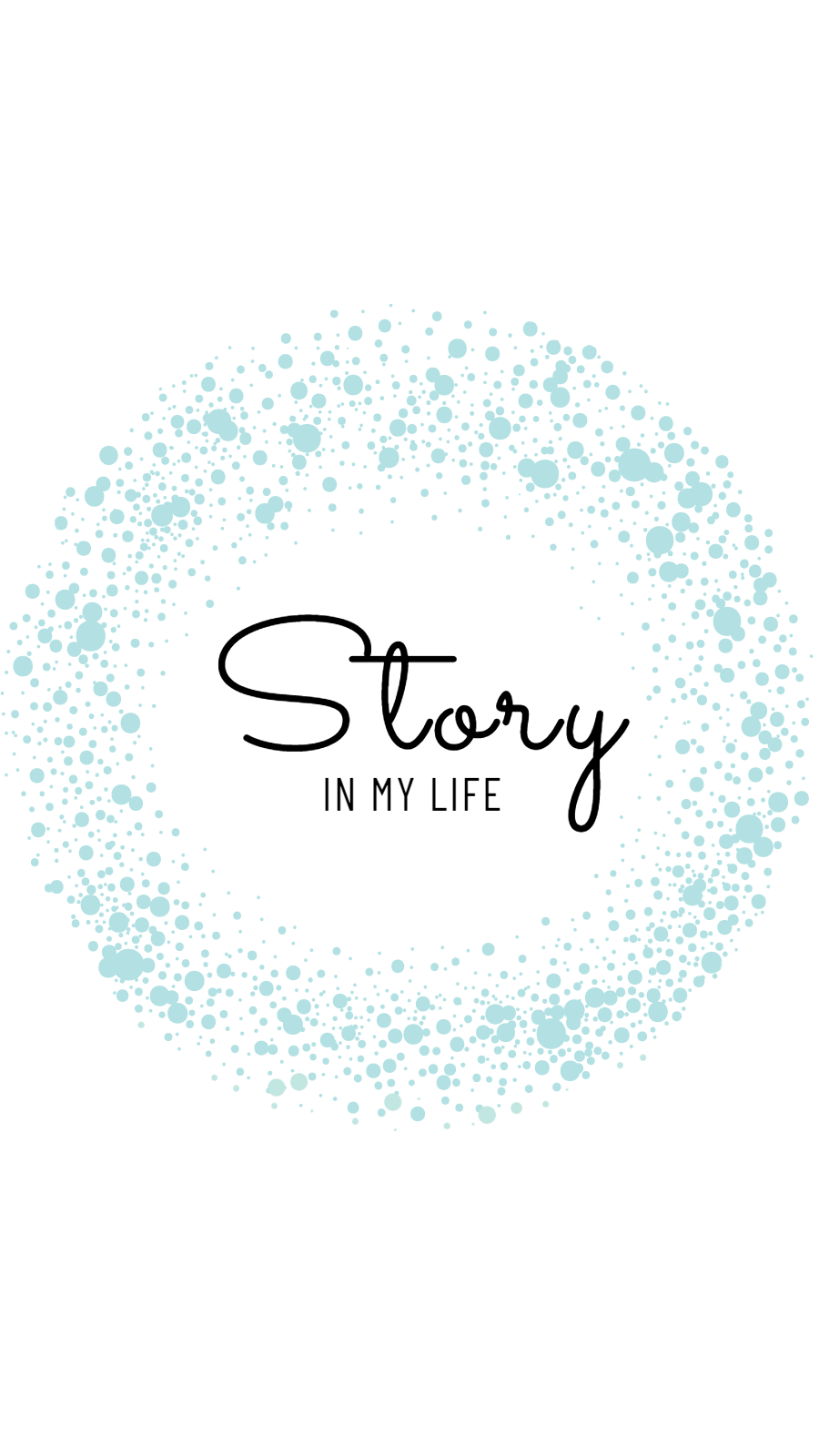 White Background Blue Dots Circel Simple Text Instagram Highlight