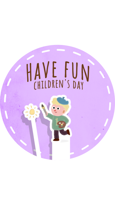 White Background Purple Circle Children Simple Fashion Style Instagram Highlight