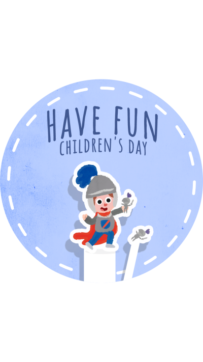 White Background Blue Circle Children Simple Fashion Style Instagram Highlight