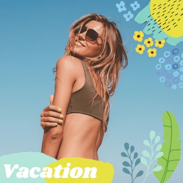 Fresh Fashion Woman Vacation Record Sharing Instagram Post