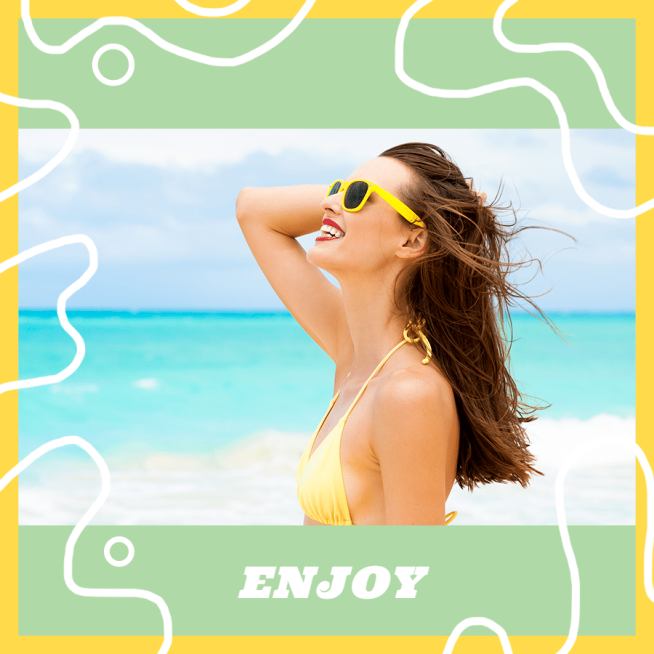 Simple Fresh Woman Enjoy Holiday Record Display Instagram Post预览效果