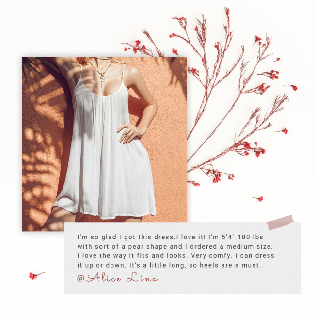 Flower Background Simple Literary Women's Dress Sales Feedback Ecommerce Product Image预览效果