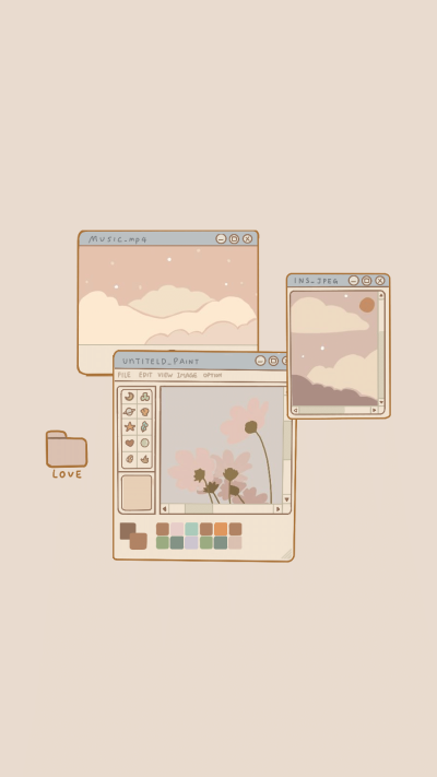 Literary Retro Interface Simulation Hand Painted Sky Clouds Scene Instagram Highlight