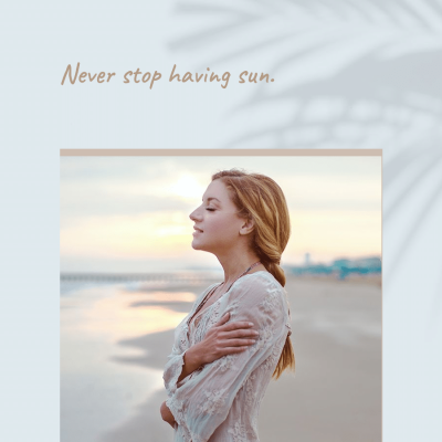 Seaside Woman Photo Summer Fashion Art Simple Style Poster Instagram Post