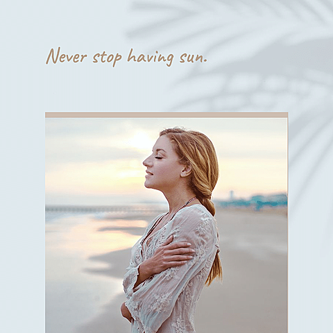 Seaside Woman Photo Summer Fashion Art Simple Style Poster Instagram Post