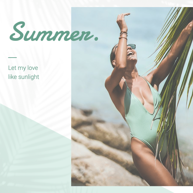 Summer Woman Photo Fashion Simple Style Poster Instagram Post预览效果