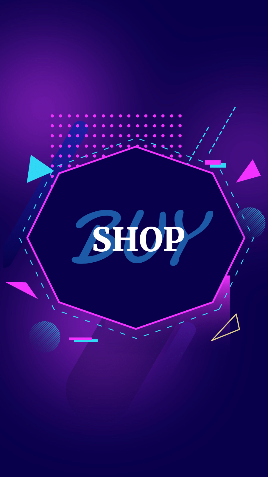 Fashionable Geometry Frame Neon Text Shop Instagram Highlight