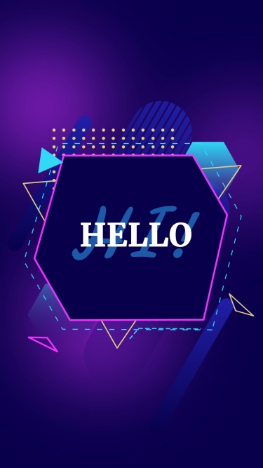 Fashion Neon Light Geometry Frame Simple Text Instagram Highlight