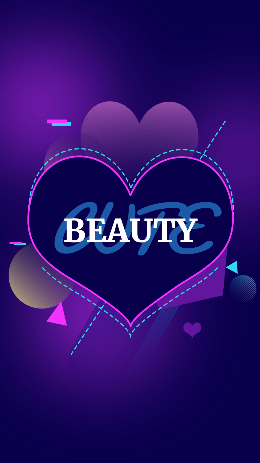 Fashion Neon Light Love Heart Shape Frame Text Beauty Instagram Highlight预览效果