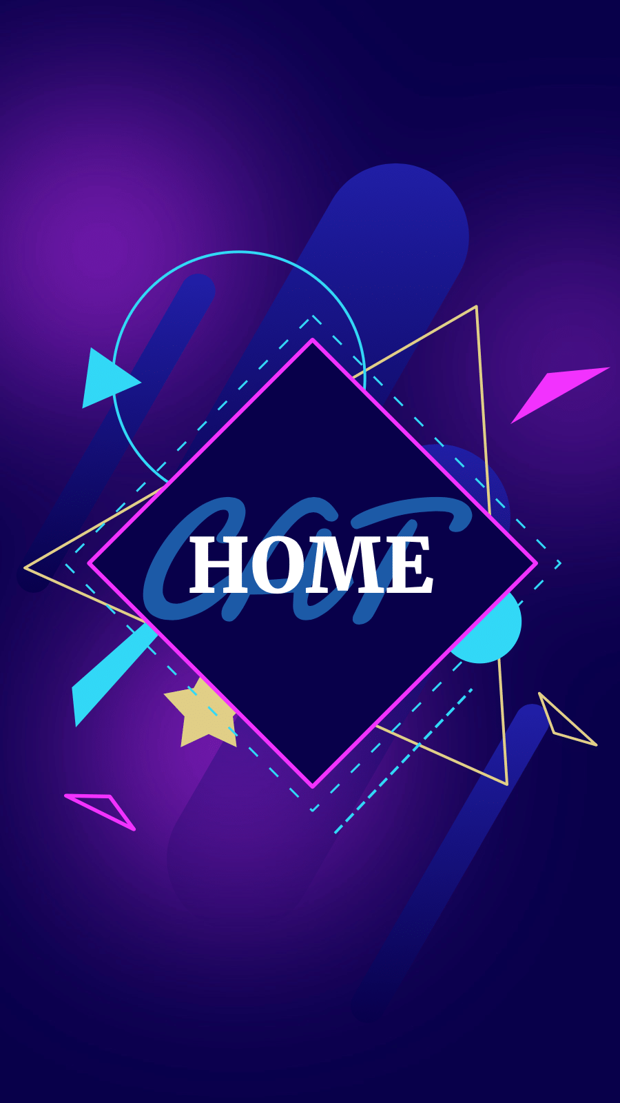 Fashionable Neon Square Frame Text Home Instagram Highlight