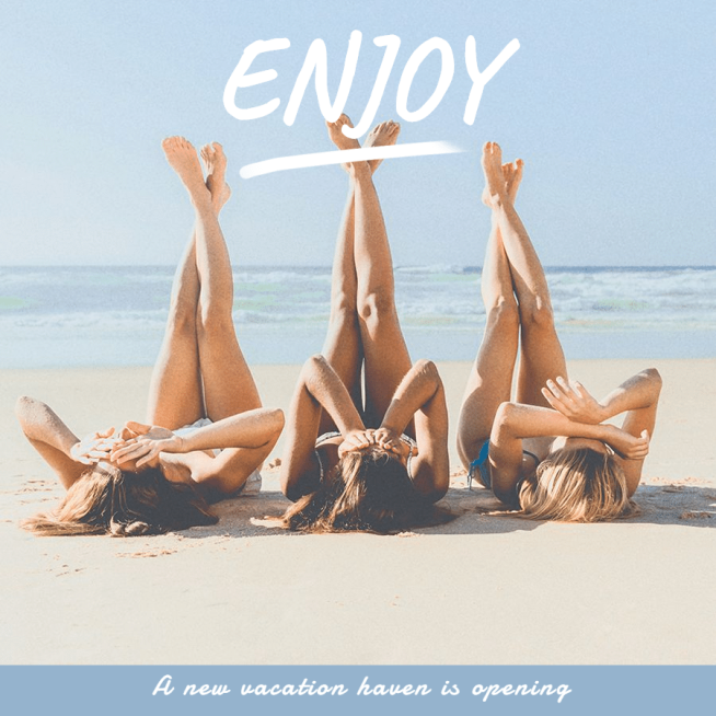 Simple Literary Seaside Vacation Record Display Instagram Post预览效果