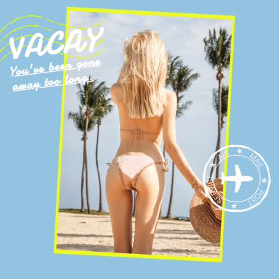 Literary Woman Seaside Holiday Record Display Instagram Post