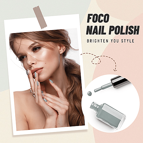 Fashion Color Block Element Ring Frame Nail Polish Instagram Post