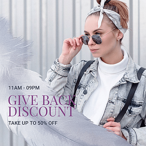 Customer Give Back Discount Sale Event Announcement Ecommerce Product Image