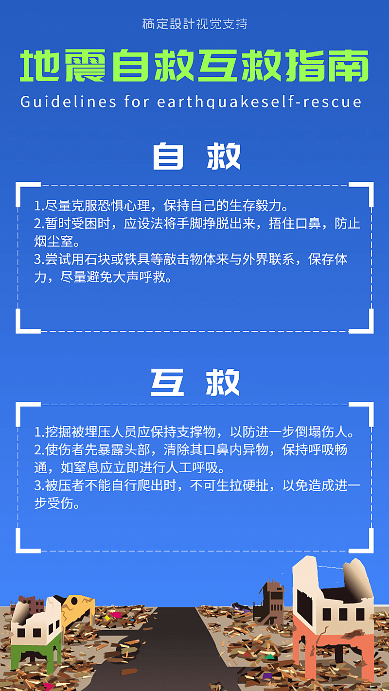 防灾抗灾地震互救自救指南
