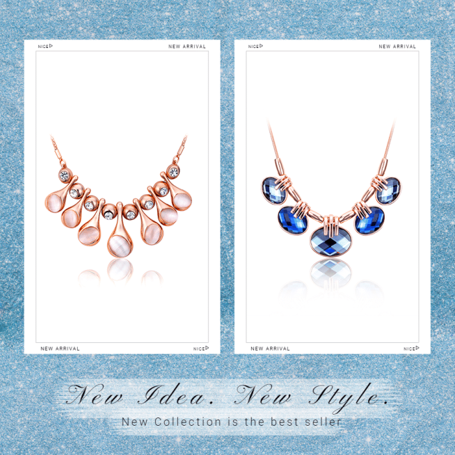 Simple Literary Necklace New Arrival Display Instagram Post预览效果
